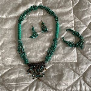 Hand made set .Neckless Earrings and Bracelet.NWOT